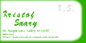 kristof saary business card
